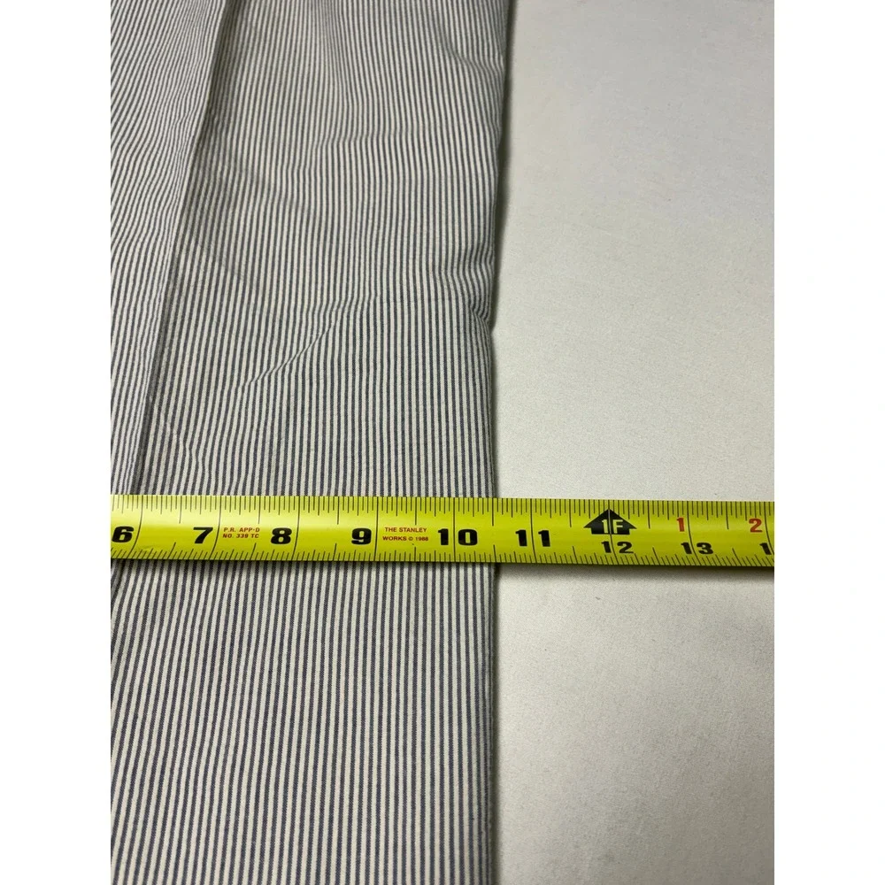 Vintage‎ NWT AKA Eddie Bauer Mens Seersucker White Striped Pleated Pants 40X34